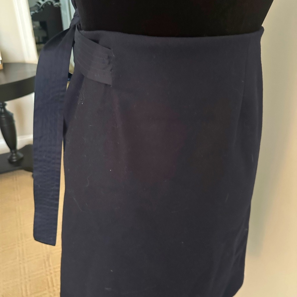 Cos wool navy wrap around skirt